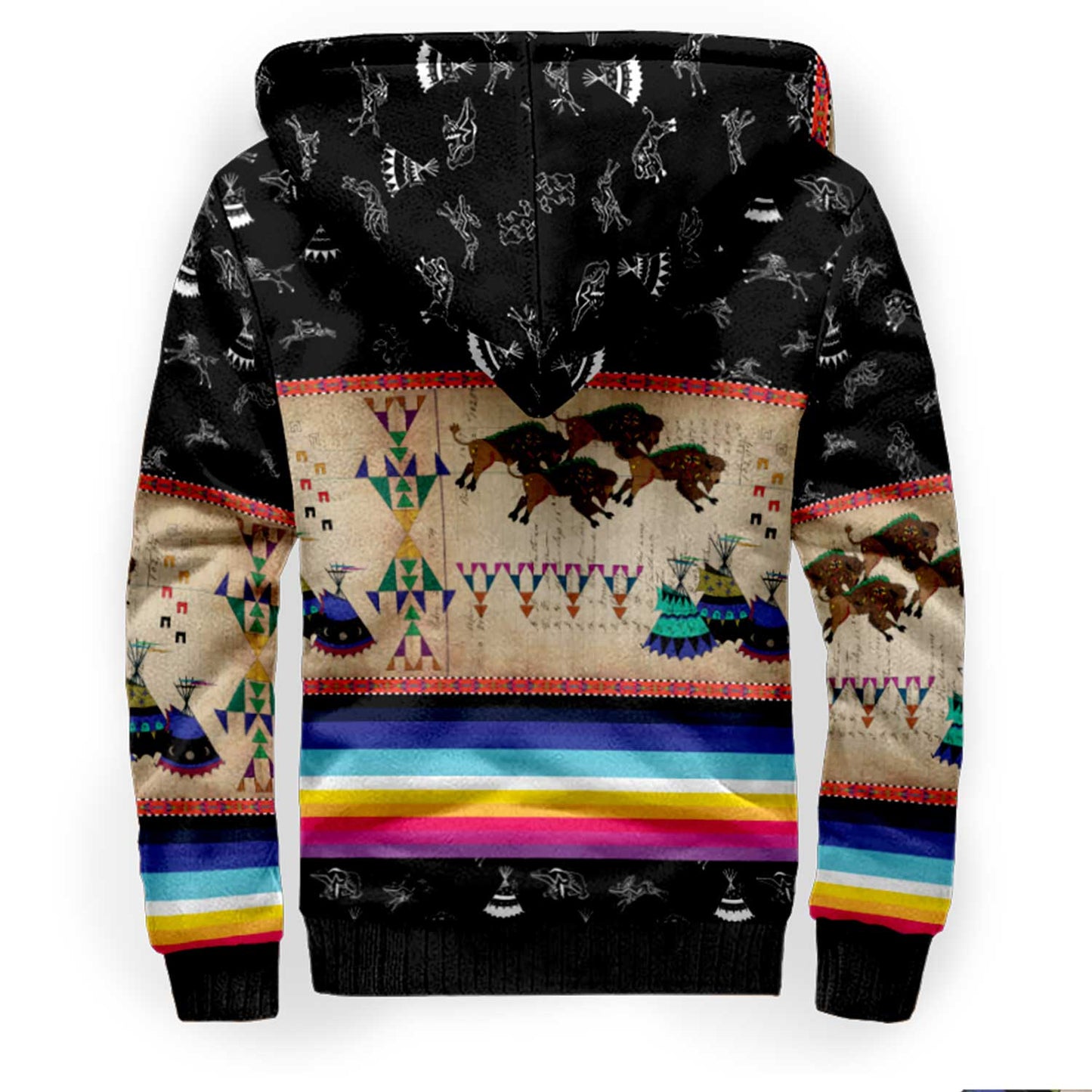 Buffalos Running Black Sky Sherpa Hoodie