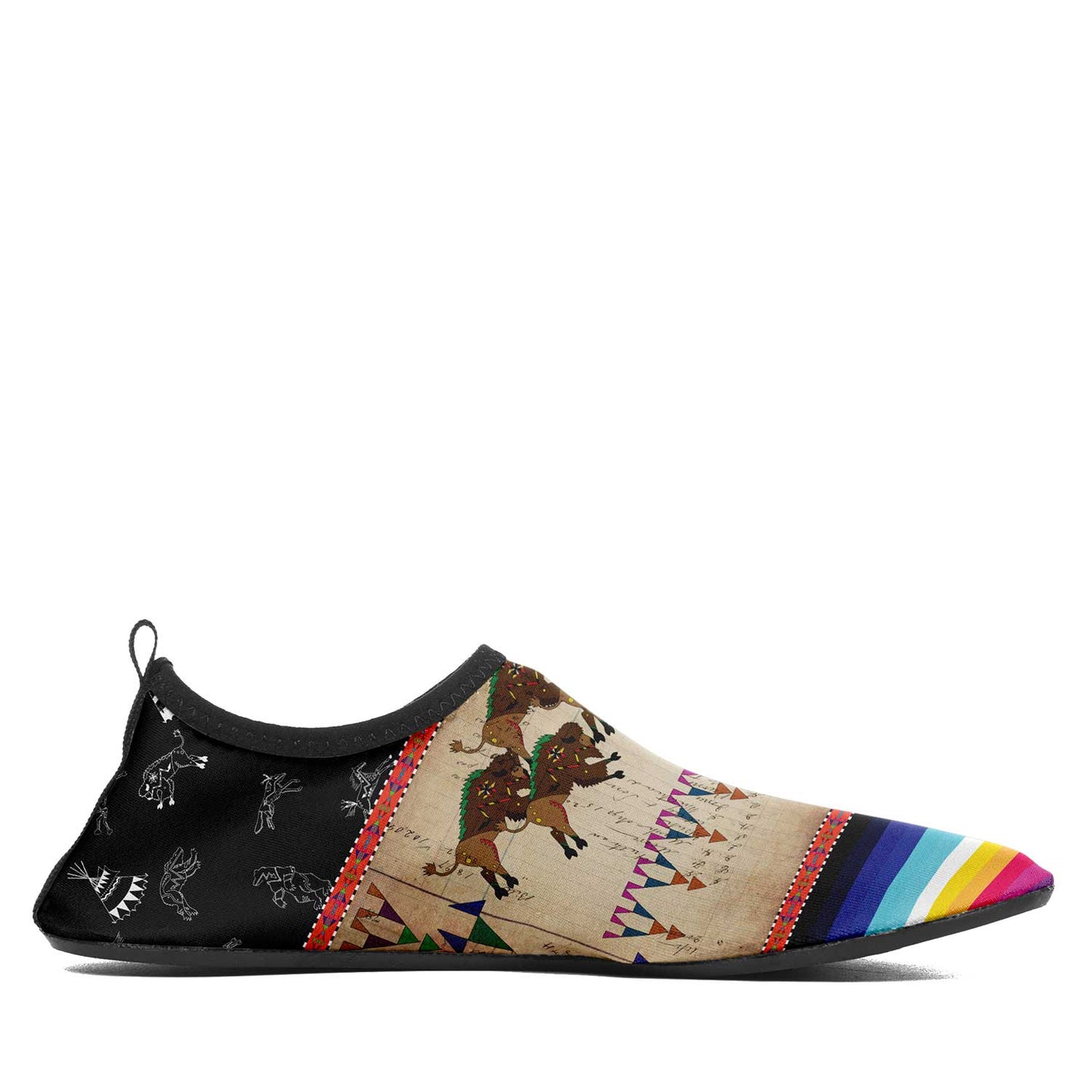 Buffalos Running Black Sky Kid's Sockamoccs