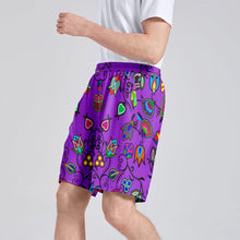 Load image into Gallery viewer, Indigenous Paisley Dark Orchid Athletic Shorts with Pockets
