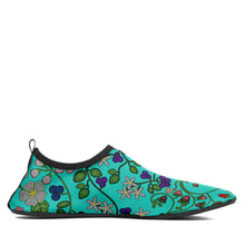 Load image into Gallery viewer, Grandmother Stories turquoise Kid&#39;s Sockamoccs Slip On Shoes
