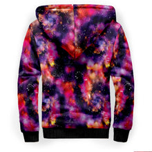 Load image into Gallery viewer, Animal Ancestors 9 Cosmic Swirl Purple and Red Sherpa Hoodie
