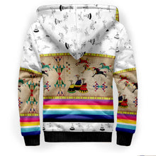 Load image into Gallery viewer, Horses Running White Clay Sherpa Hoodie
