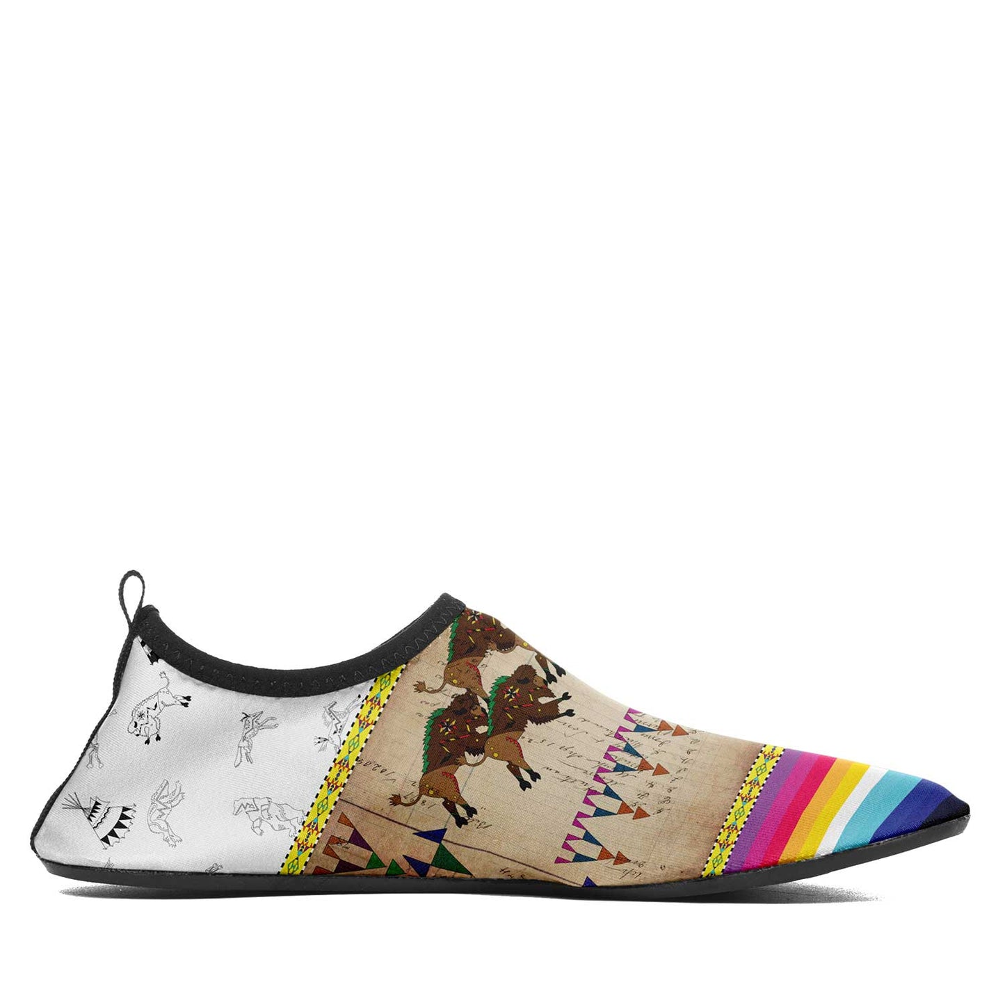 Buffalos Running White Clay Kid's Sockamoccs
