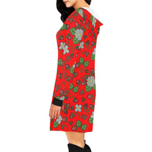 Load image into Gallery viewer, Strawberry Dreams Fire Hoodie Dress
