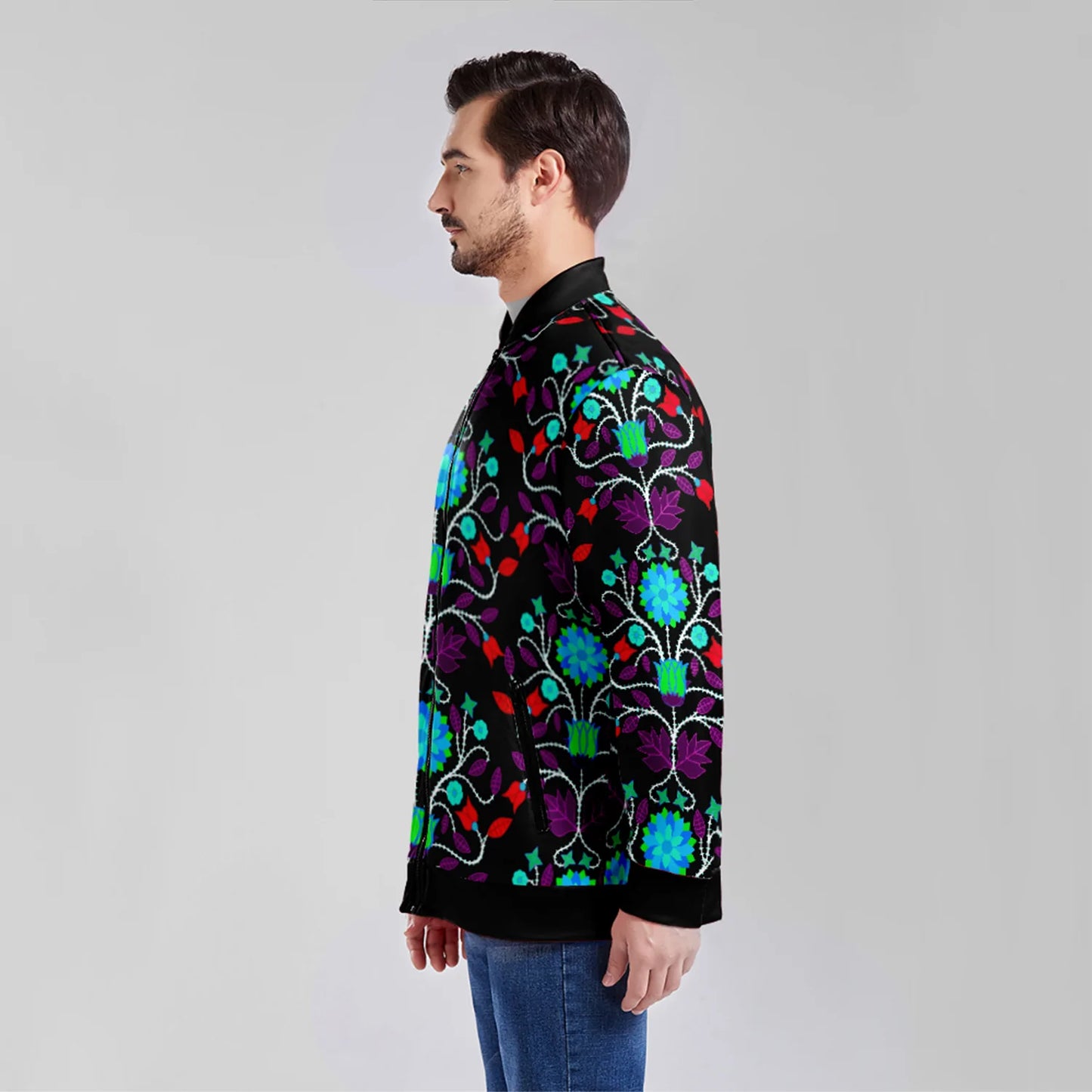 Floral Beadwork Four Clans Winter Lightweight Jacket