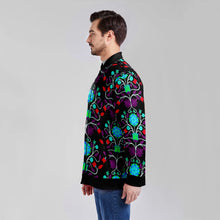 Load image into Gallery viewer, Floral Beadwork Four Clans Winter Zippered Collared Lightweight Jacket
