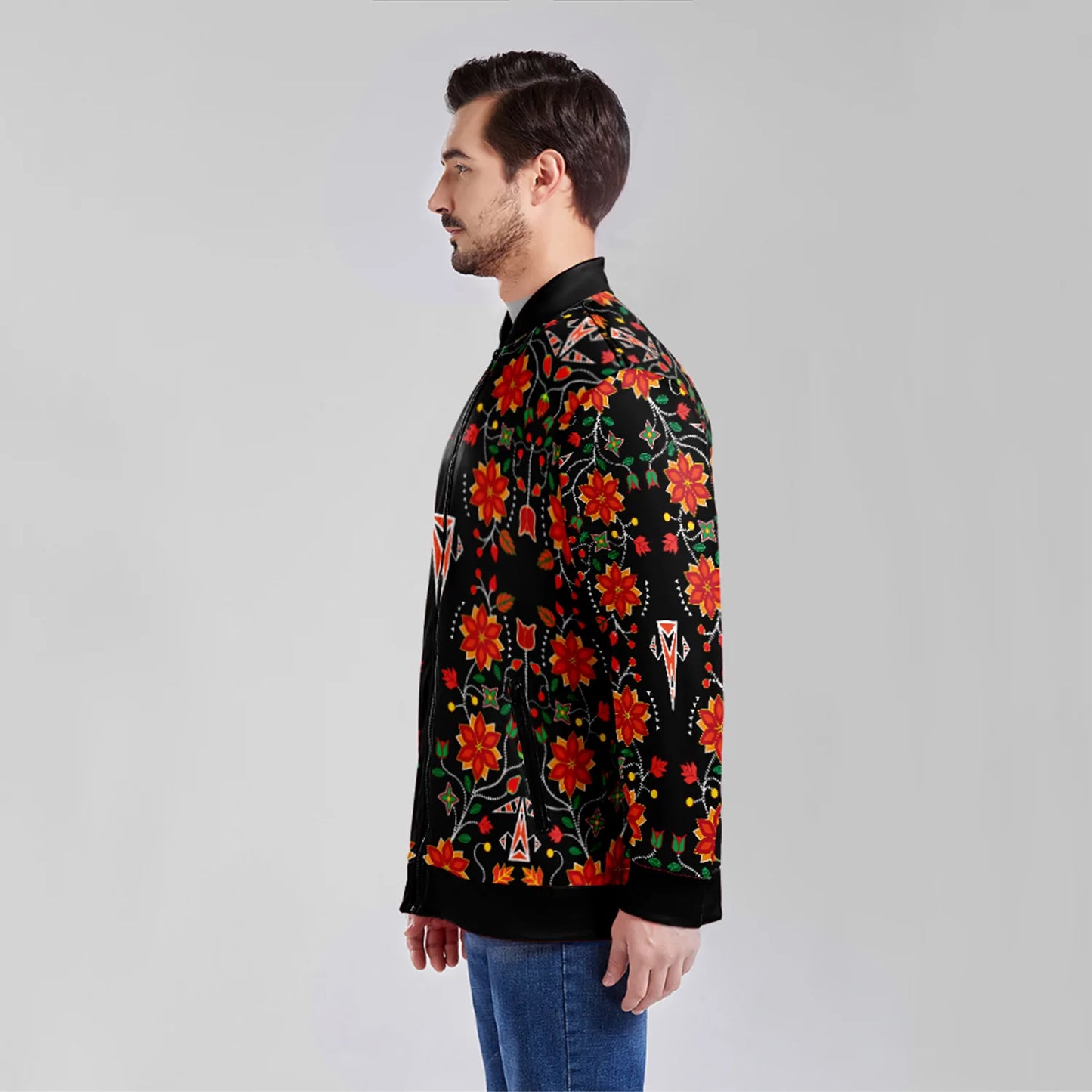 Floral Beadwork Six Bands Lightweight Jacket