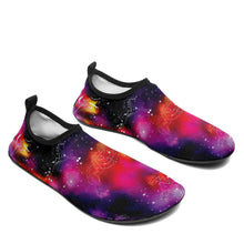 Load image into Gallery viewer, Animal Ancestors 9 Cosmic Swirl Purple and Red Kid&#39;s Sockamoccs Slip On Shoes
