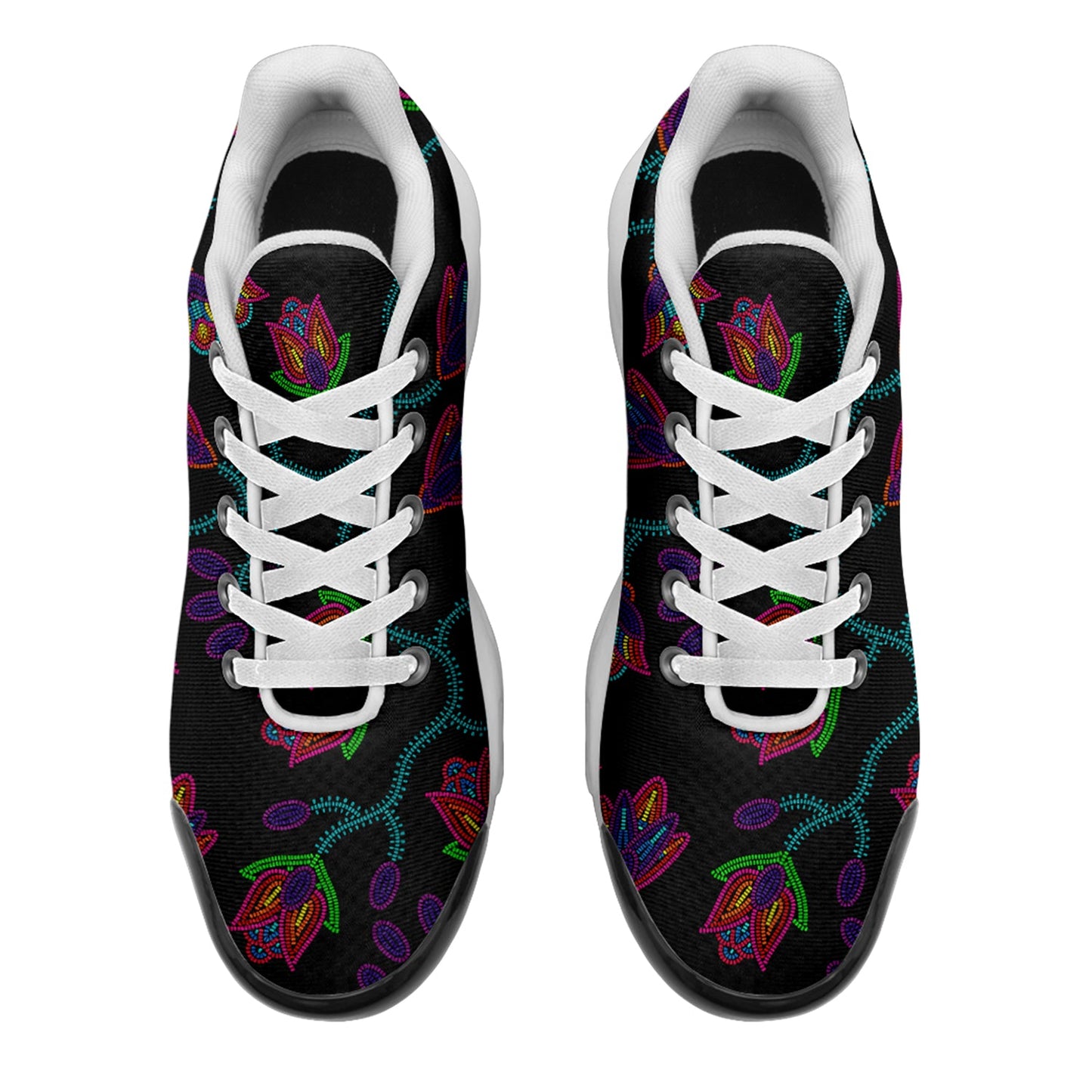 Spring Blossoms on Black Niowaa Air Cushion Shoes