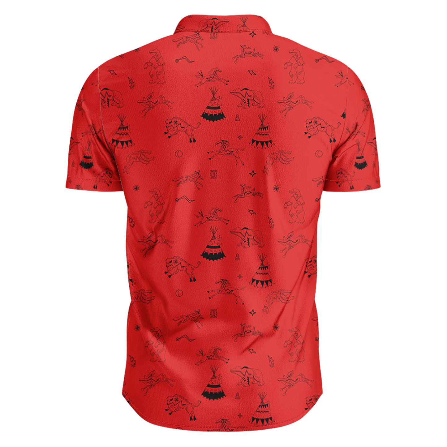 Ledger Dables Red Hawaiian-Style Button Up Shirt