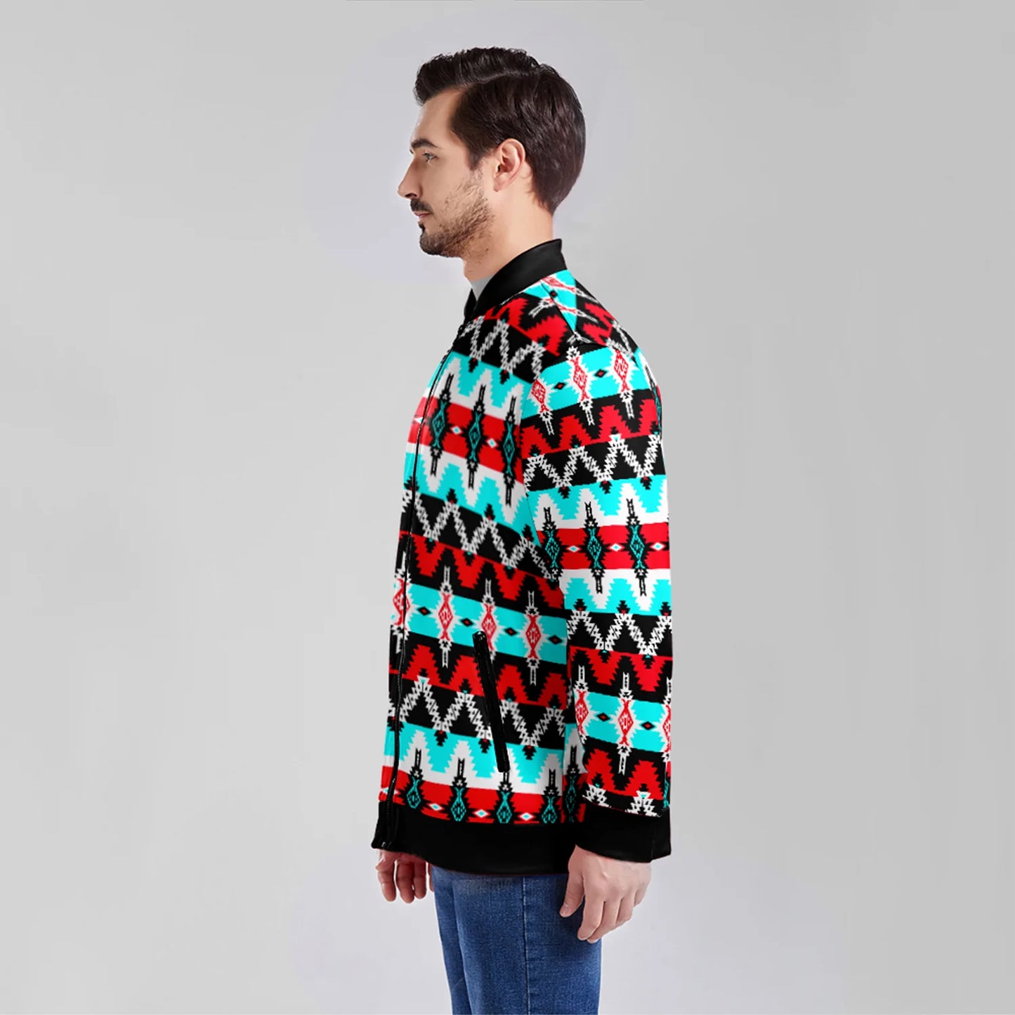 Two Spirit Dance Zippered Collared Lightweight Jacket