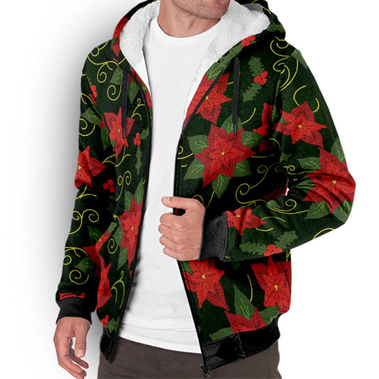 Poinsetta Parade Sherpa Hoodie