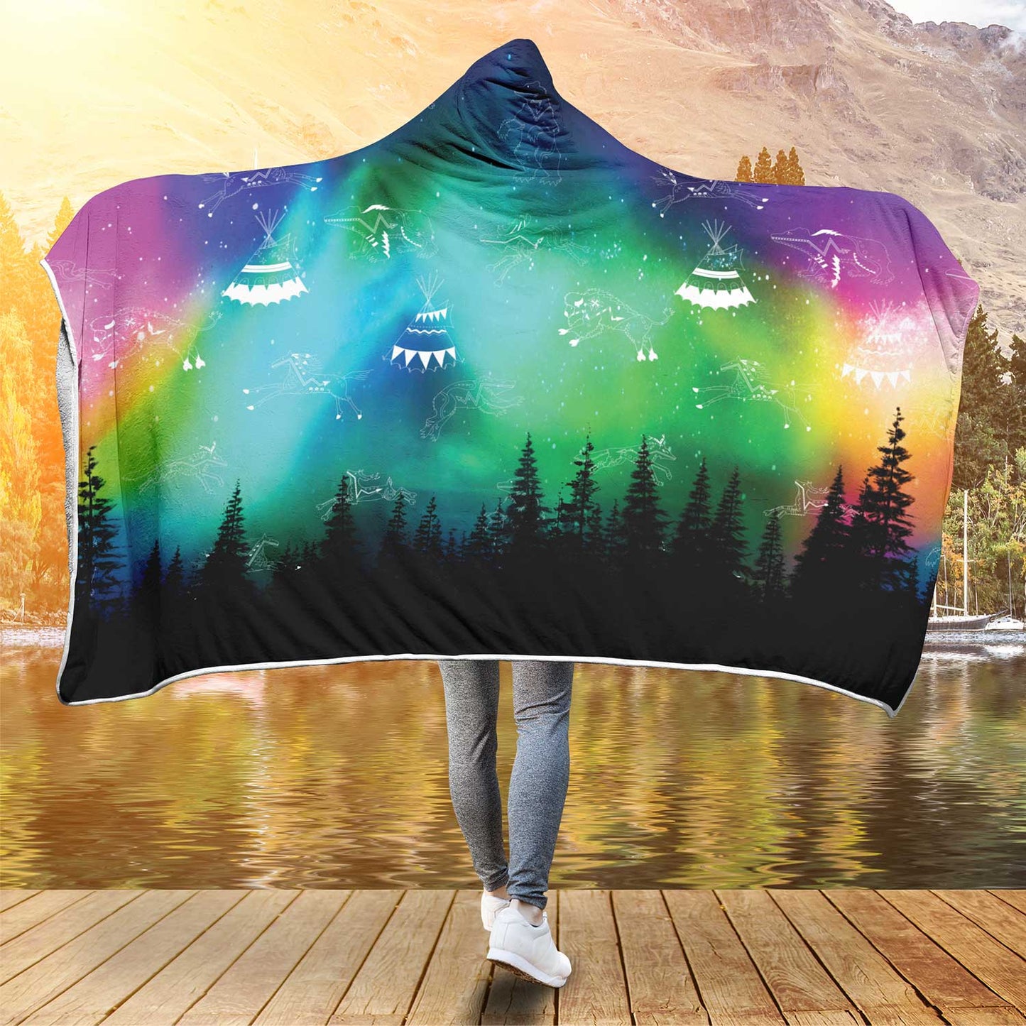 Aurora Medicine Animals Hooded Blanket