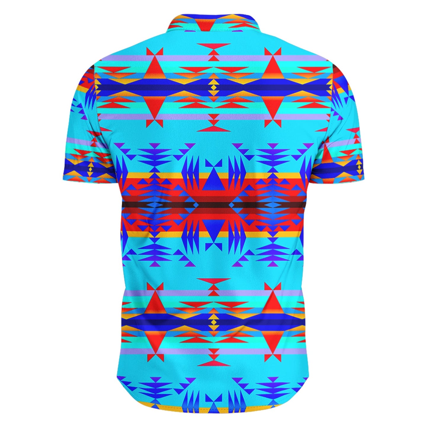 Between the Mountains Blue Short Sleeve Button Up