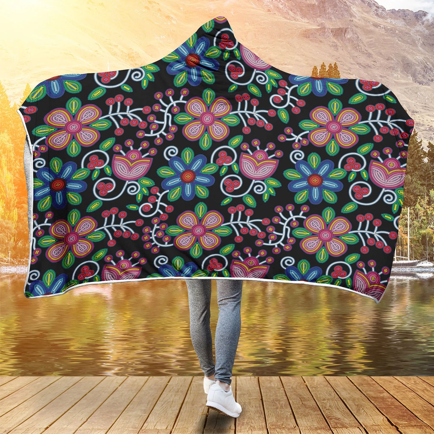 Midnight Garden Hooded Blanket