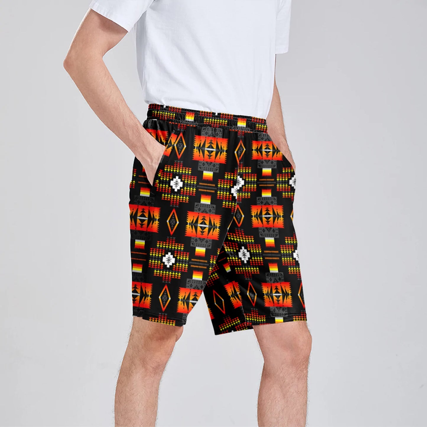 Seven Tribes Black Athletic Shorts with Pockets