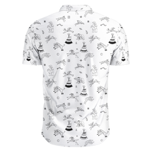 Load image into Gallery viewer, Ledger Dables White Hawaiian-Style Button Up Shirt
