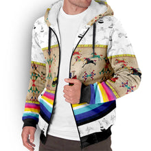 Load image into Gallery viewer, Horses Running White Clay Sherpa Hoodie
