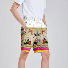 Load image into Gallery viewer, Horses Running White Clay Athletic Shorts with Pockets
