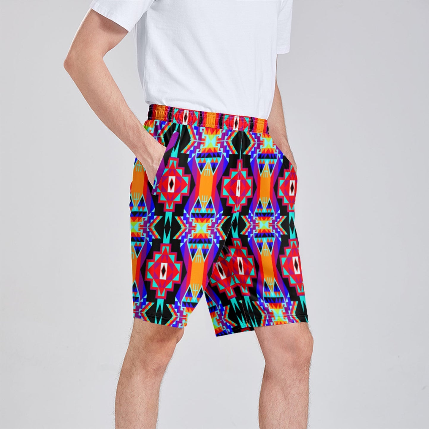 Fancy Bustle Athletic Shorts with Pockets