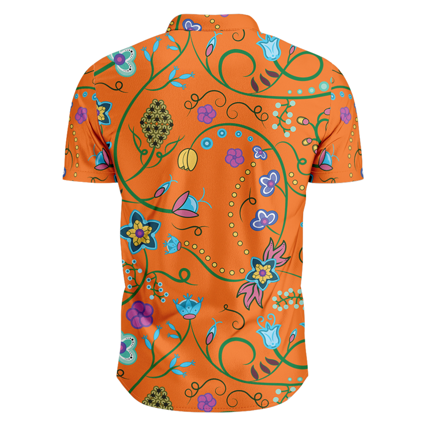 Fresh Fleur Carrot Hawaiian-Style Button Up Shirt