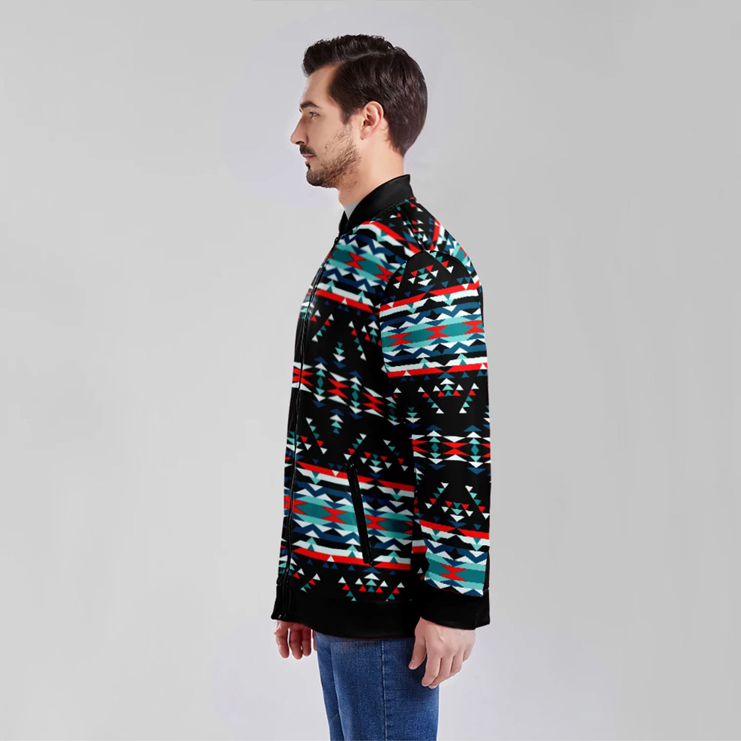 Visions of Peaceful Nights Zippered Collared Lightweight Jacket