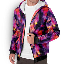 Load image into Gallery viewer, Animal Ancestors 9 Cosmic Swirl Purple and Red Sherpa Hoodie
