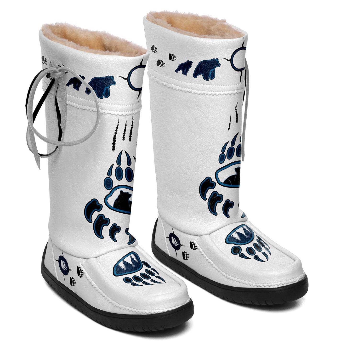 Navy Bearpaw Real Leather MocLux