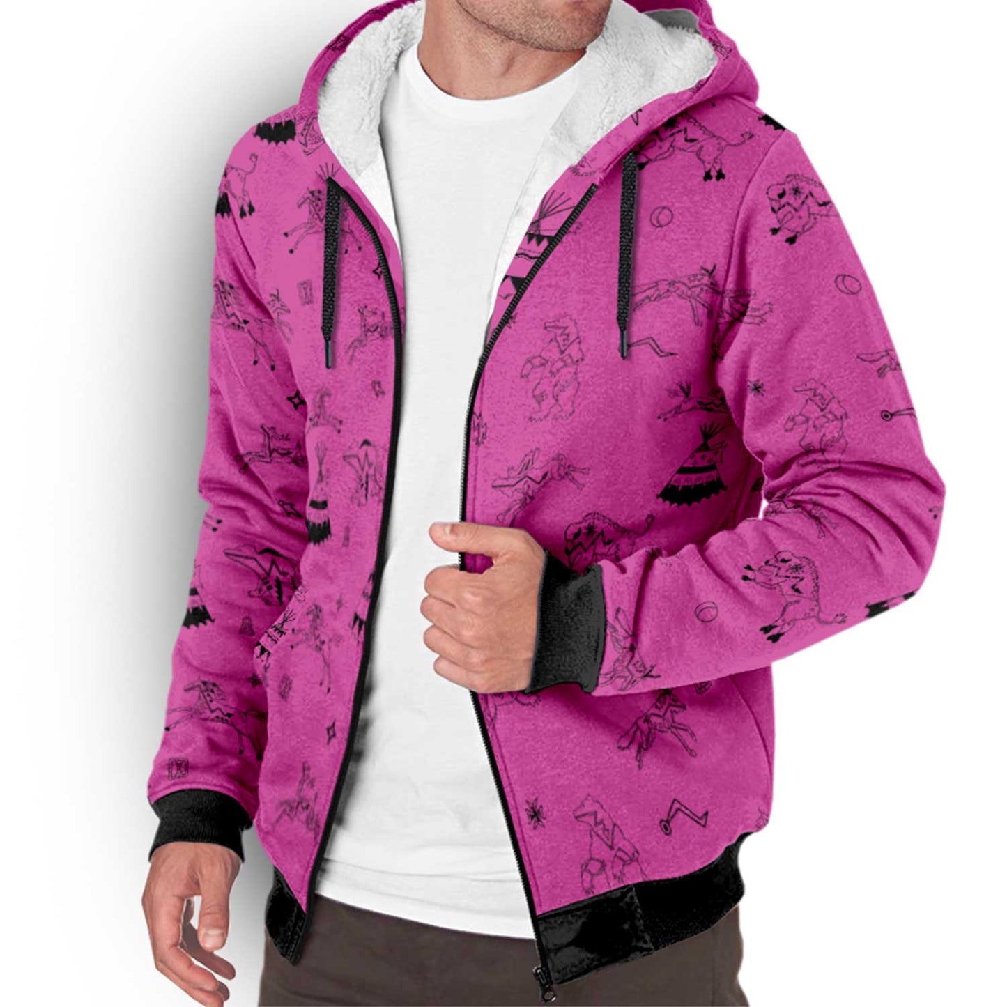 Ledger Dabbles Magenta Sherpa Hoodie