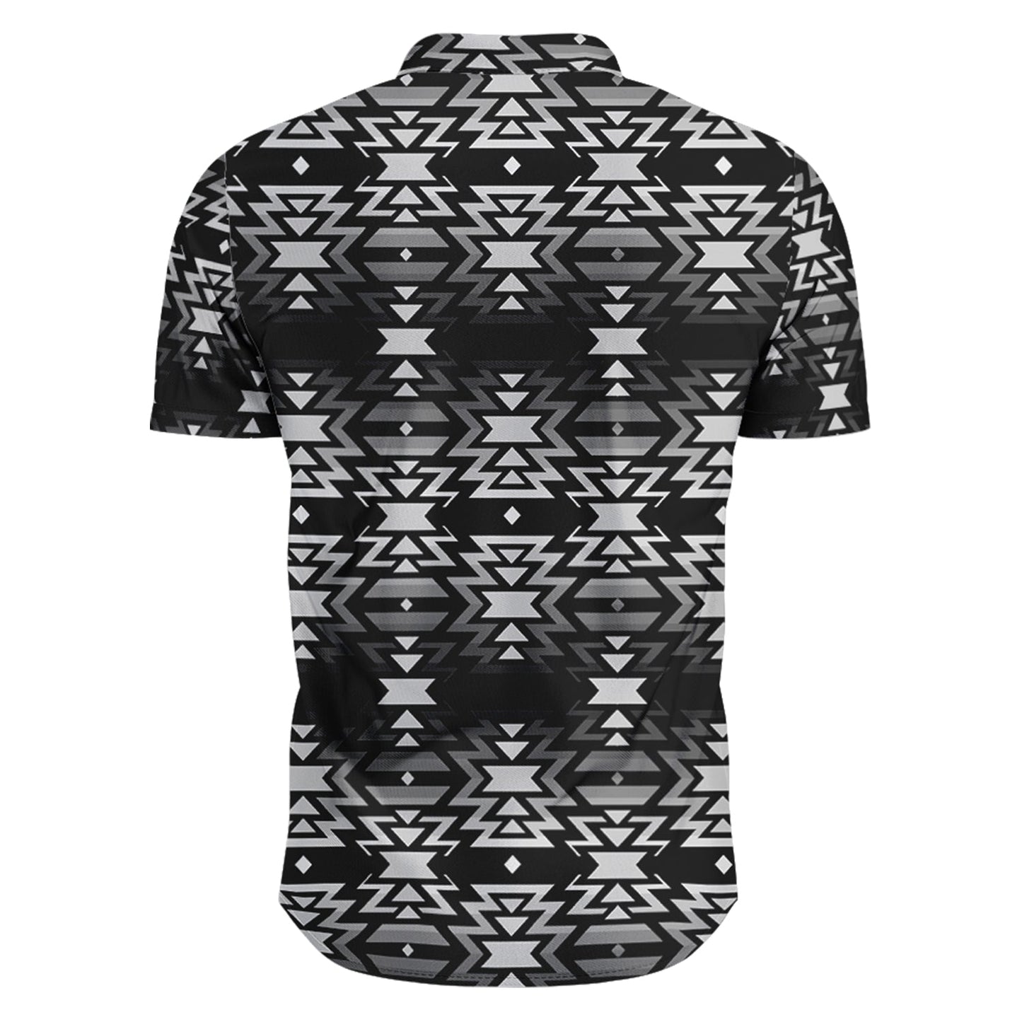 Black Fire Black and Gray Short Sleeve Button Up