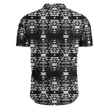 Load image into Gallery viewer, Black Fire Black and Gray Hawaiian-Style Button Up Shirt
