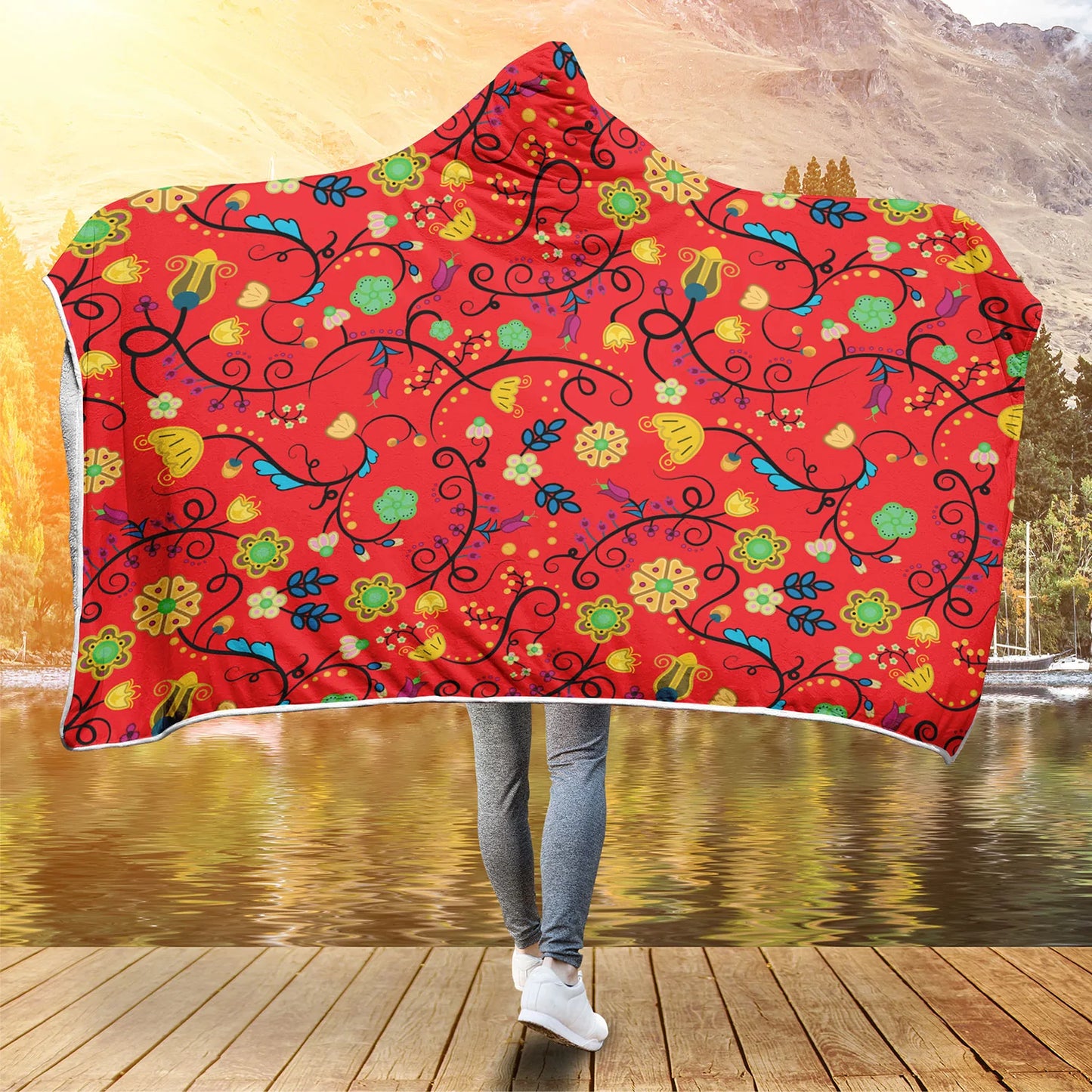 Nipin Blossom Fire Hooded Blanket