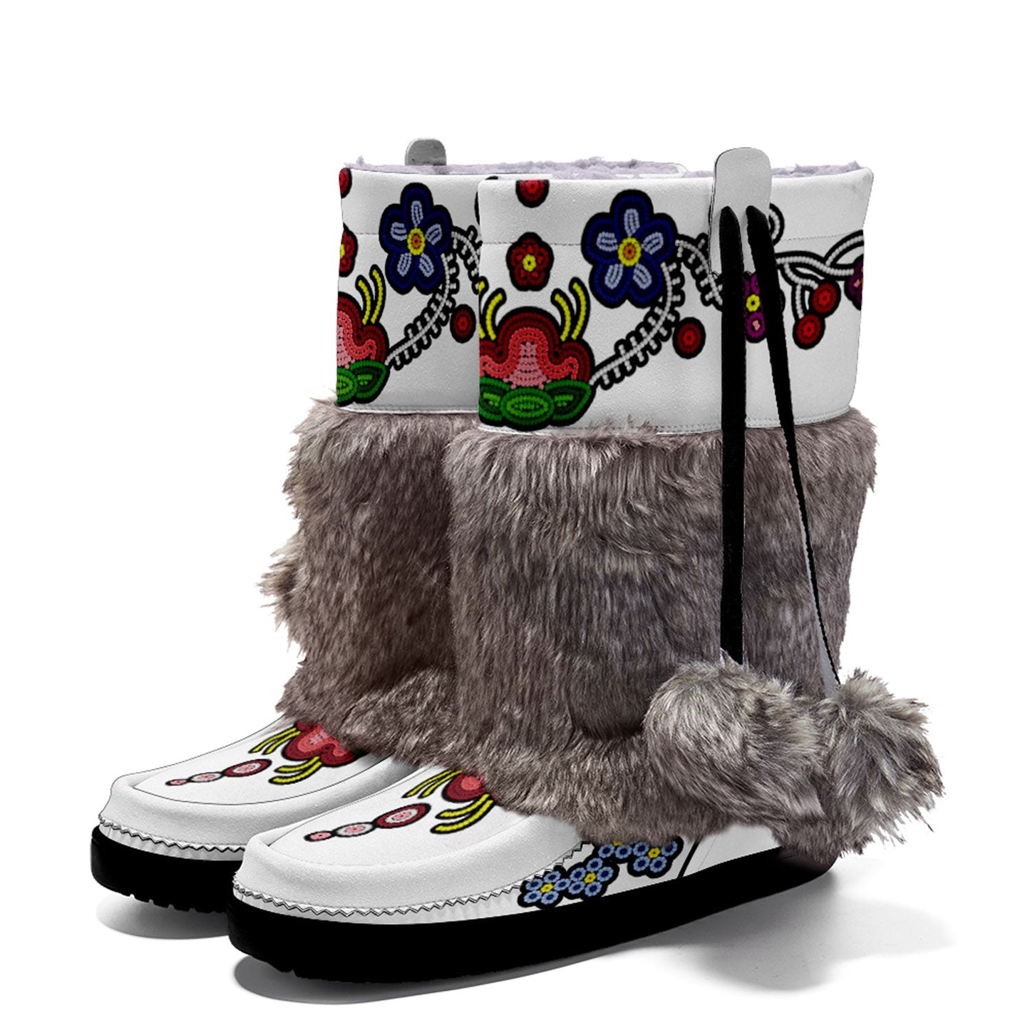 Beaded Gifts Real Leather MocLux with Fur