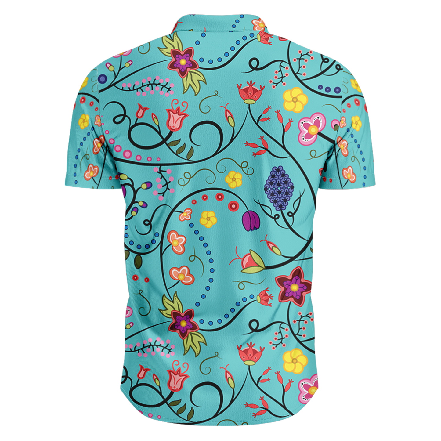 Fresh Fleur Sky Hawaiian-Style Button Up Shirt