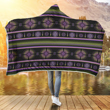 Load image into Gallery viewer, Evening Feather Wheel Hooded Blanket
