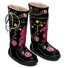 Load image into Gallery viewer, Floral Maskwa Black Real Leather MocLux
