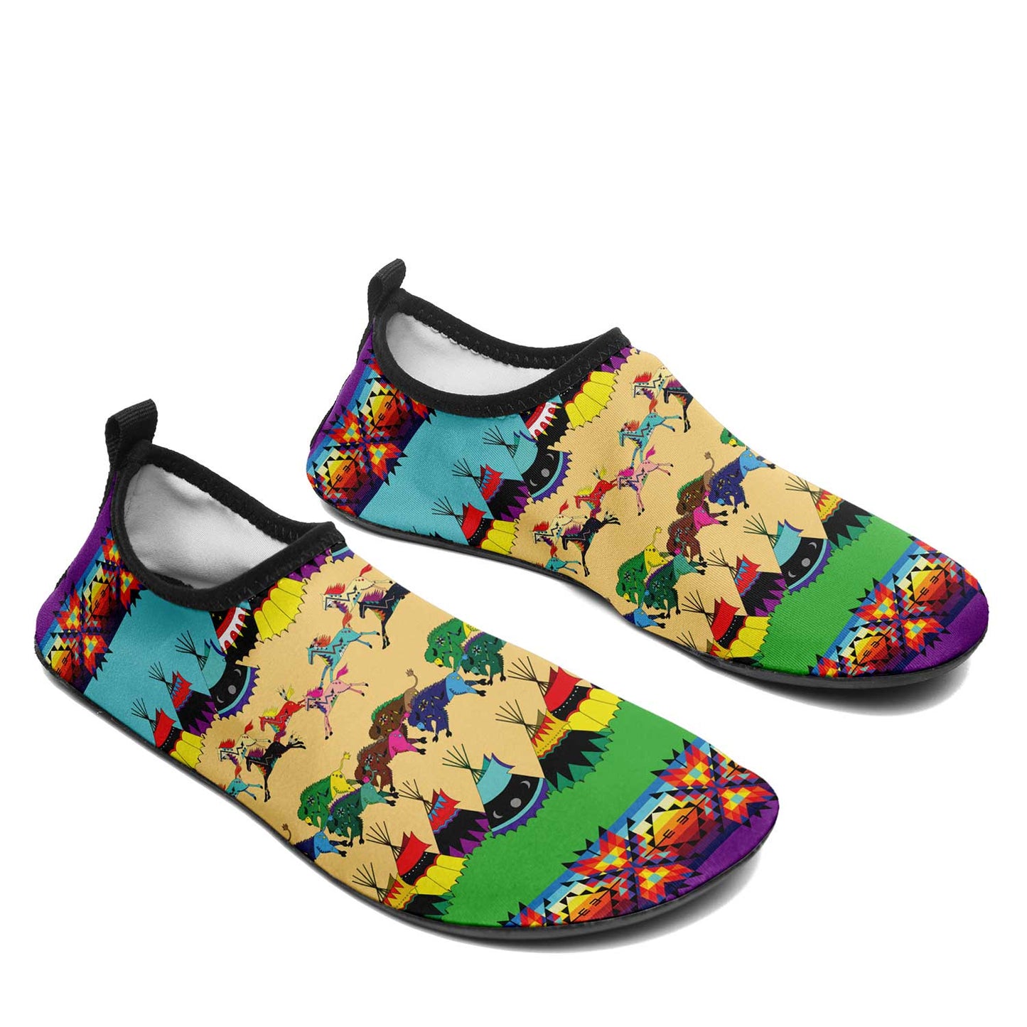 Prairie Bison Kid's Sockamoccs Slip On Shoes