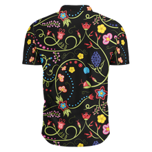 Load image into Gallery viewer, Fresh Fleur Midnight Hawaiian-Style Button Up Shirt
