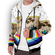 Load image into Gallery viewer, Buffalos Running White Clay Sherpa Hoodie
