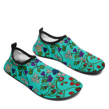 Load image into Gallery viewer, Grandmother Stories turquoise Kid&#39;s Sockamoccs Slip On Shoes
