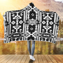 Load image into Gallery viewer, Chiefs Mountain Black and White Hooded Blanket
