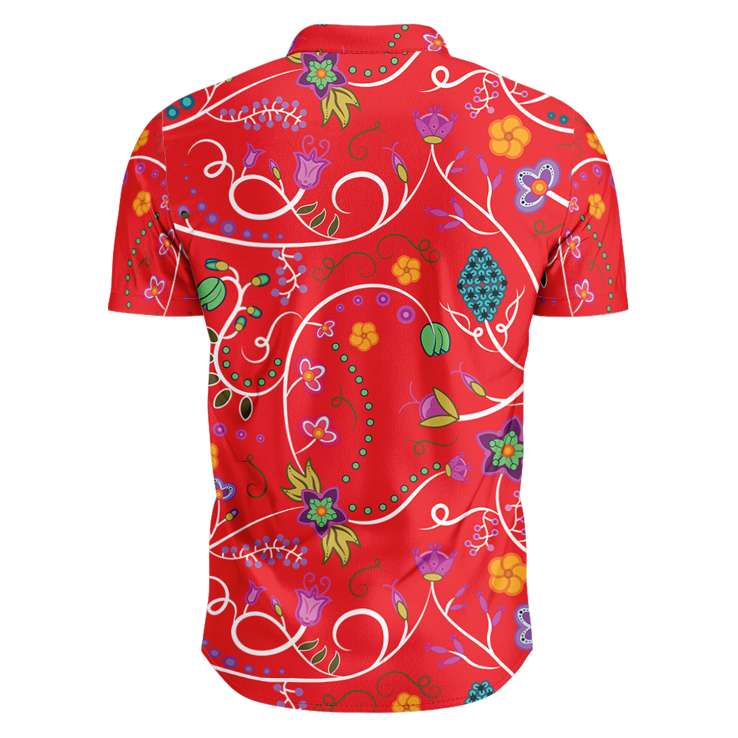 Fresh Fleur Fire Hawaiian-Style Button Up Shirt