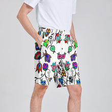 Load image into Gallery viewer, Indigenous Paisley White Athletic Shorts with Pockets

