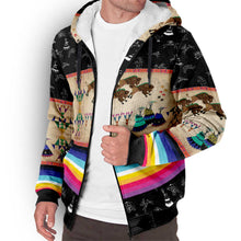 Load image into Gallery viewer, Buffalos Running Black Sky Sherpa Hoodie
