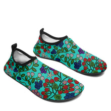 Load image into Gallery viewer, Takwakin Harvest Turquoise Kid&#39;s Sockamoccs Slip On Shoes
