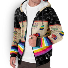 Load image into Gallery viewer, Bear Ledger Black Sky Sherpa Hoodie
