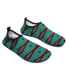 Load image into Gallery viewer, Diamond in the Bluff Turquoise Kid&#39;s Sockamoccs Slip On Shoes
