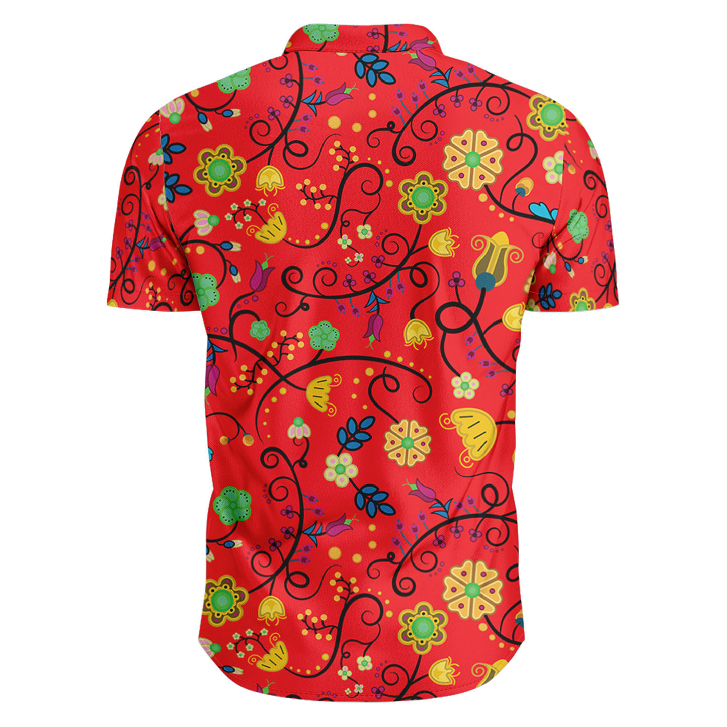 Nipin Blossom Fire Hawaiian-Style Button Up Shirt