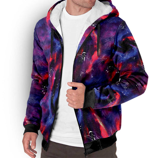 Animal Ancestors 3 Blue Pink Swirl Sherpa Hoodie