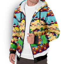 Load image into Gallery viewer, Horses and Buffalo Ledger White Sherpa Hoodie
